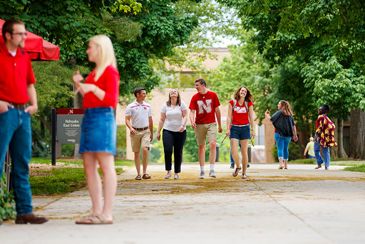 Students walking on East Campus