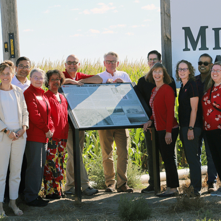 On Sept. 7, a group of UNL administrative units marked the first official visit to the new Knorr-Holden commemorative sign.