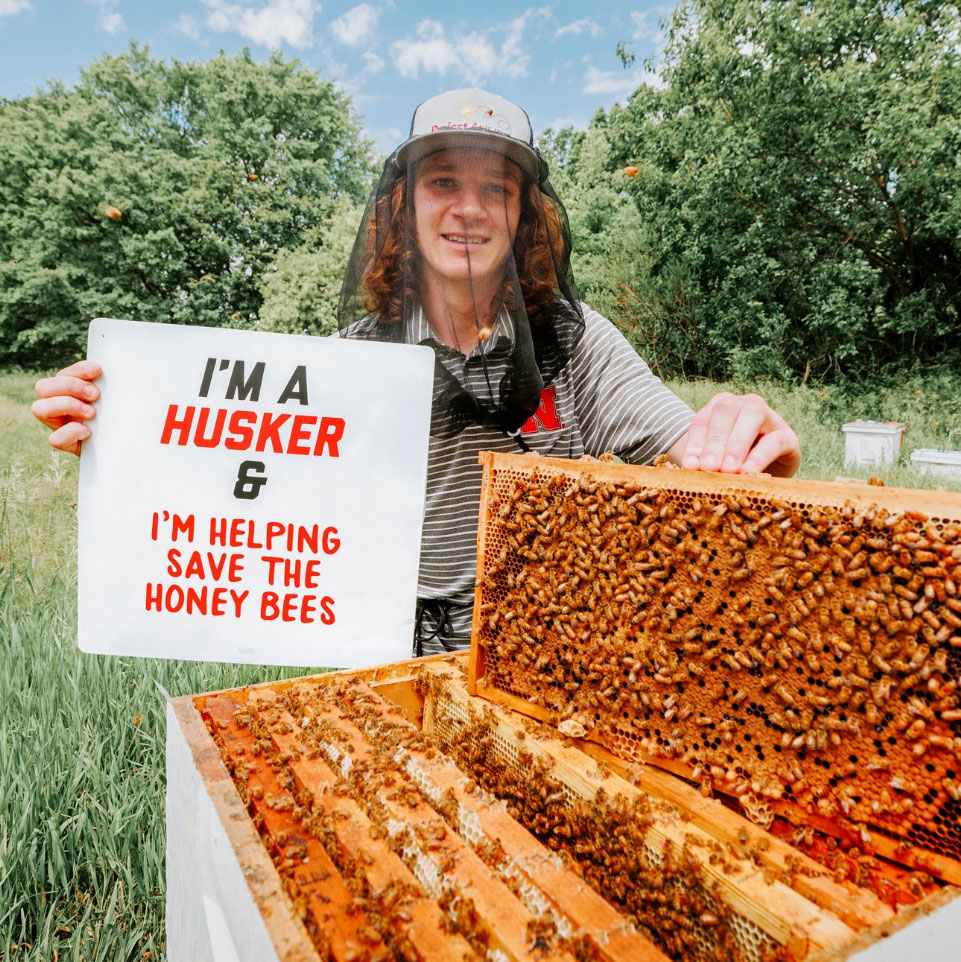 A passion for beekeeping brought grad student Rogan to Nebraska.