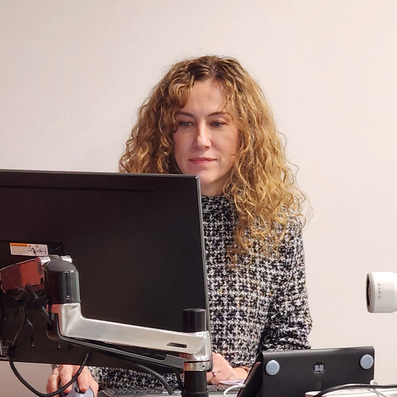 Person working at a computer.
