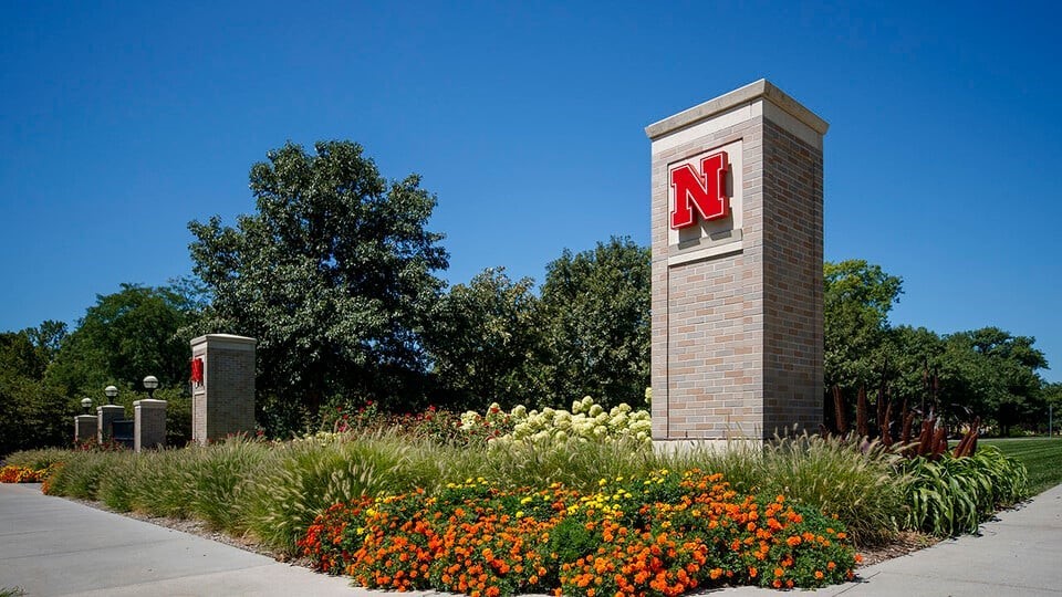 East campus South entrance pillar 