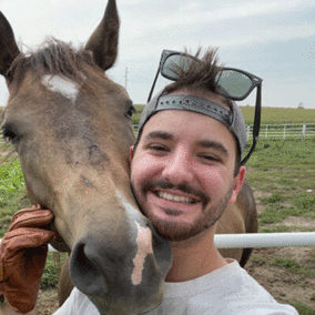 Baden Brumbaugh and a horse