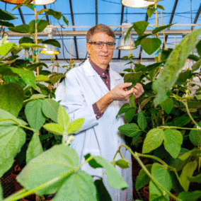 Edgar Cahoon in greenhouse