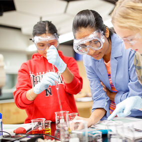 students in lab for biochemistry