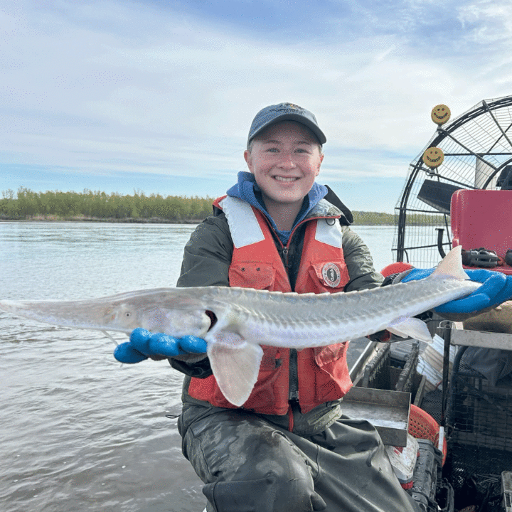 Ella Humphrey holding a big fish